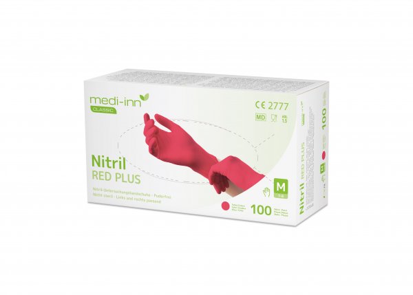 Nitril Handschuhe bunt, ROT, Länge:240 mm M Karton