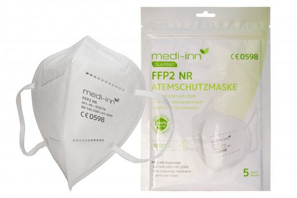 FFP2 Maske, ohne Ventil, weiss, Ohrschlaufe Karton